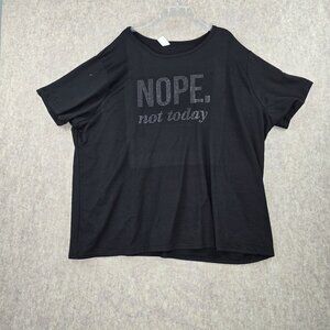 Womens Plus Size Graphic Black T-Shirt Size 8XL Polyester Pre-Owned.